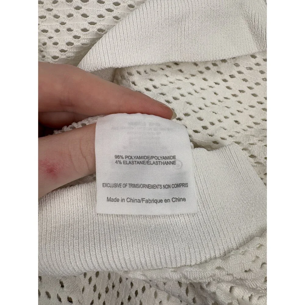 Tory Burch Perforated Knit Polo‎ Top Sz S